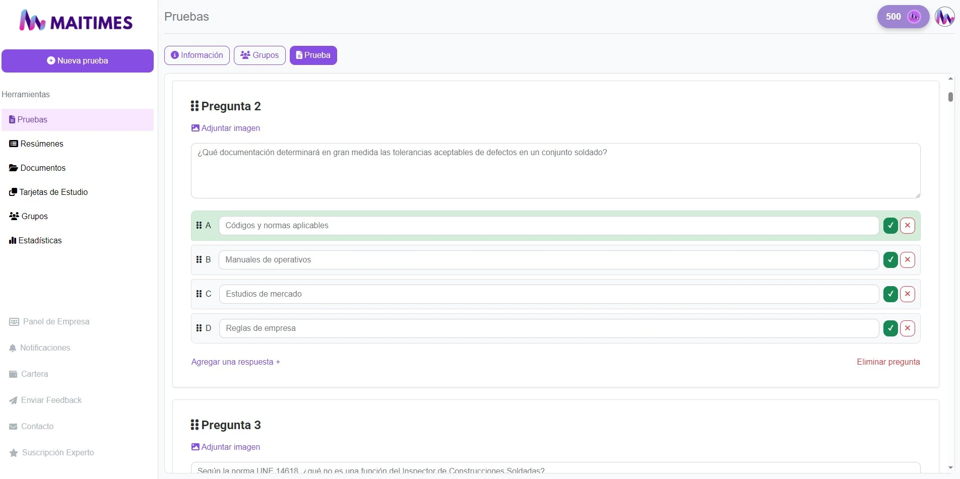 Generación de exámenes en Maitimes